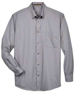 Harriton Men's Easy Blend™ Long-Sleeve Twill Shirt with Stain-Release