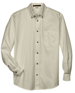 Harriton Men's Easy Blend™ Long-Sleeve Twill Shirt with Stain-Release