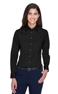 Harriton Ladies Easy Blend™ Long-Sleeve Twill Shirt with Stain-Release