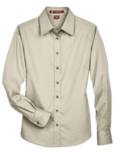 Load image into Gallery viewer, Harriton Ladies Easy Blend™ Long-Sleeve Twill Shirt with Stain-Release
